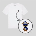 Haftowany T-shirt ZIMOWY JELONEK (w szaliku)