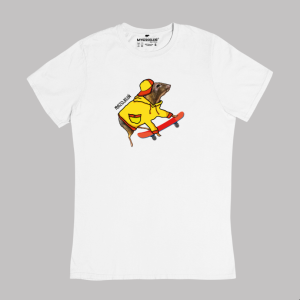 T-shirt damski Myszojeleń DESKOROLKA  oversize