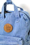 Jeansowy plecak z naszywką SHIBA INU