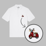 Męska haftowana koszulka polo SKUTER CZERWONY