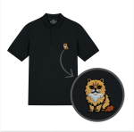 Męska haftowana koszulka polo KOT PERSKI RUDY