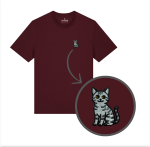 Haftowany T-shirt KOT DACHOWIEC SZARY