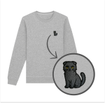 Haftowana bluza KOT SZKOCKI ZWISŁOUCHY (bez kaptura)