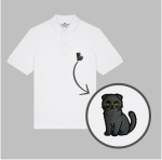 Męska haftowana koszulka polo KOT SZKOCKI ZWISŁOUCHY