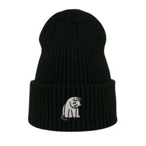 Haftowana czapka beanie - CIEKAWSKI KOTEK