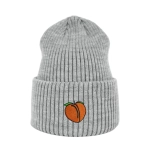 Haftowana czapka beanie - BRZOSKWINIA