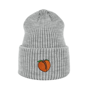 Haftowana czapka beanie - BRZOSKWINIA