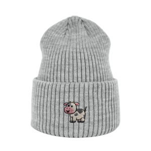 Haftowana czapka beanie - KROWA BAJKA