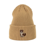 Haftowana czapka beanie - BORDER COLLIE BRĄZOWY