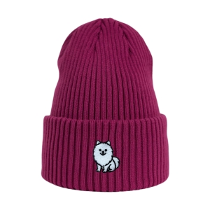 Haftowana czapka beanie - POMERANIAN BIAŁY