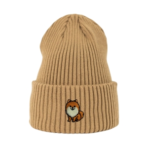 Haftowana czapka beanie - POMERANIAN POMARAŃCZOWY