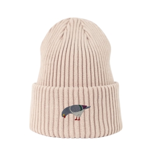 Haftowana czapka beanie - GOŁĄB