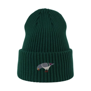 Haftowana czapka beanie - GOŁĄB