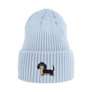 Haftowana czapka beanie - CZARNY JAMNIK