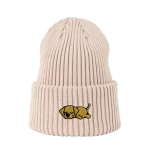 Haftowana czapka beanie - ŚPIĄCY LABRADOR BISZKOPTOWY