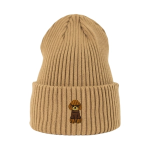 Haftowana czapka beanie - PUDEL W SWETERKU