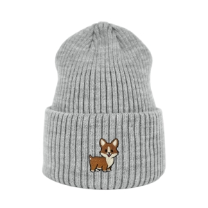Haftowana czapka beanie - CORGI SZCZENIAK