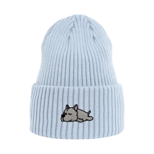 Haftowana czapka beanie - ŚPIĄCY PITBULL