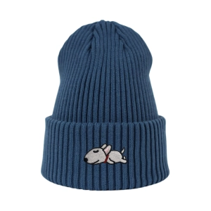 Haftowana czapka beanie - ŚPIĄCY BULTERIER