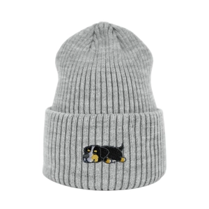 Haftowana czapka beanie - ŚPIĄCY BERNEŃSKI