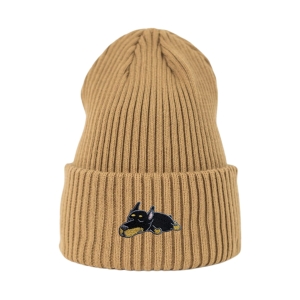 Haftowana czapka beanie - ŚPIĄCY DOBERMAN
