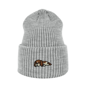 Haftowana czapka beanie - ŚPIĄCY CAVALIER/ SPANIEL