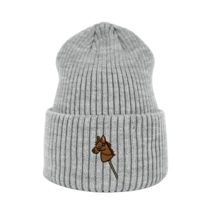 Haftowana czapka beanie - HOBBY HORSE BRĄZOWY KOŃ
