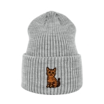 Haftowana czapka beanie - KOT DACHOWIEC RUDY