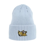 Haftowana czapka beanie - ŚPIĄCY CHIHUAHUA DŁUGOWŁOSY (CZIŁAŁA)