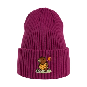 Haftowana czapka beanie - WAKACYJNA KAPIBARA