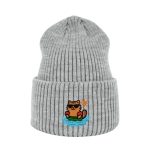 Haftowana czapka beanie - WAKACYJNY KOTEK
