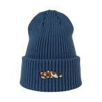 Haftowana czapka beanie - ŚPIĄCY KOTEK BIAŁO-RUDY