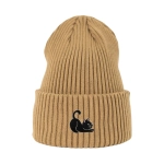 Haftowana czapka beanie - CZARNY KOTEK