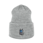Haftowana czapka beanie - SZARA MP3