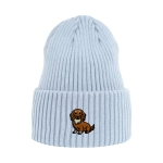 Haftowana czapka beanie - JAMNIK DŁUGOWŁOSY