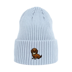 Haftowana czapka beanie - JAMNIK DŁUGOWŁOSY