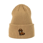 Haftowana czapka beanie - JAMNIK DŁUGOWŁOSY