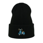 Haftowana czapka beanie - SKUTER NIEBIESKI