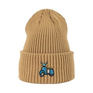 Haftowana czapka beanie - SKUTER NIEBIESKI