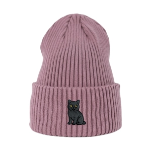Haftowana czapka beanie - KOT BRYTYJSKI