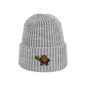 Haftowana dziecięca czapka beanie - ŻÓŁW
