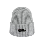 Haftowana dziecięca czapka beanie - ŚPIĄCY KOTEK CZARNY