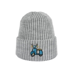 Haftowana dziecięca czapka beanie - SKUTER NIEBIESKI