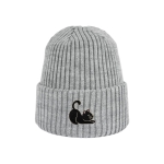 Haftowana dziecięca czapka beanie - CZARNY KOTEK