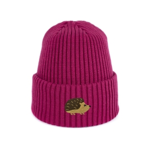 Haftowana dziecięca czapka beanie - JEŻ