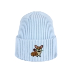 Haftowana dziecięca czapka beanie - CORGI Z RÓŻĄ