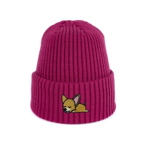 Haftowana dziecięca czapka beanie - ŚPIĄCY CHIHUAHUA KRÓTKOWŁOSY (CZIŁAŁA)