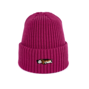 Haftowana dziecięca czapka beanie - ŚPIĄCY BASSET