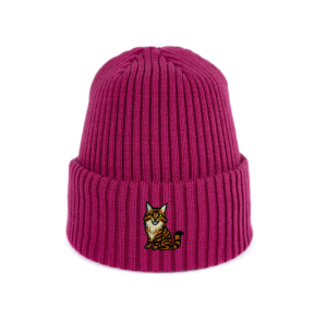 Haftowana dziecięca czapka beanie - KOT MAINE COON