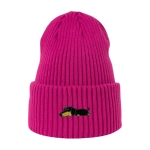 Haftowana czapka beanie - ŚPIĄCY CZARNY JAMNIK